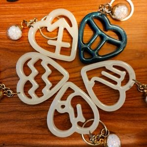 Zodiac heart keychains